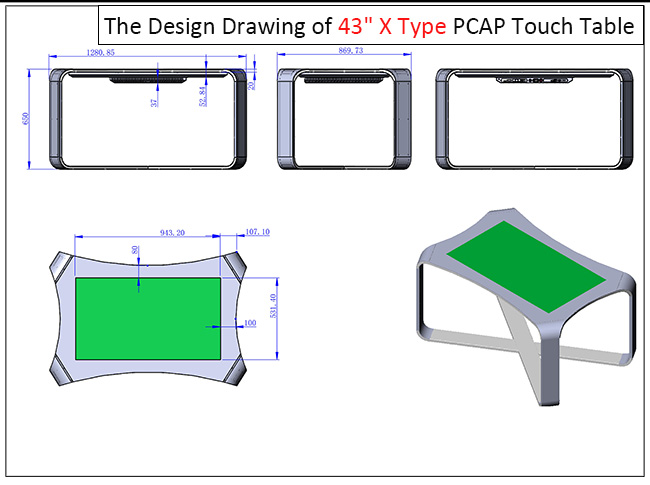 X-type Intelligent Interactive Touch Coffee Table