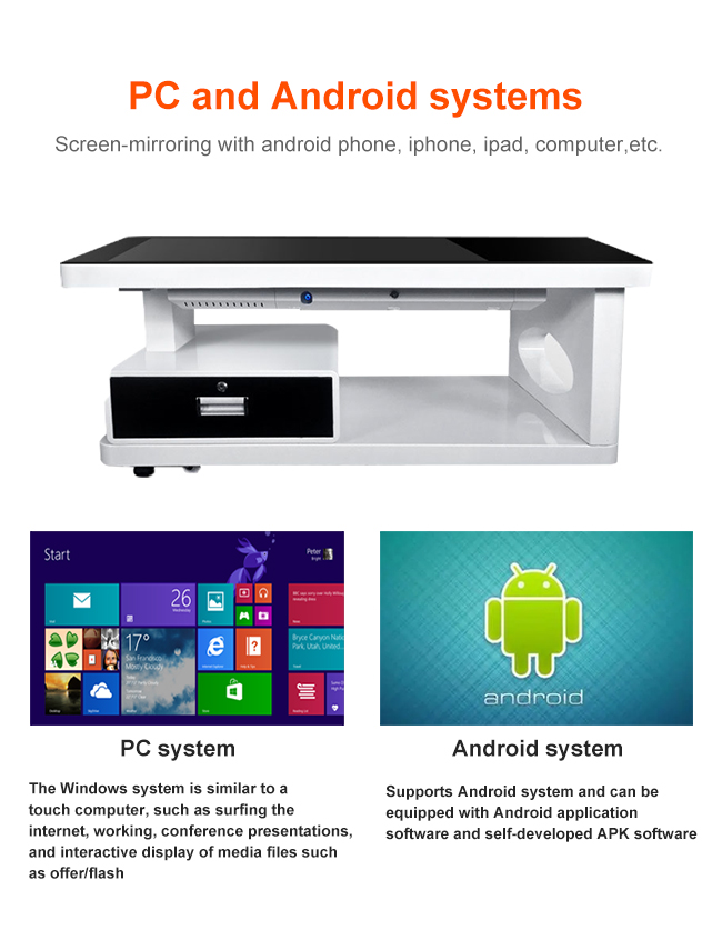 55' Interactive Drawer Touch Table with User-Friendly Applications