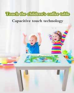 smart touch table with fridge