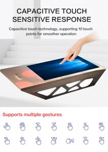 smart touch table with fridge