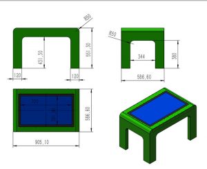 touch screen coffee table with fridge