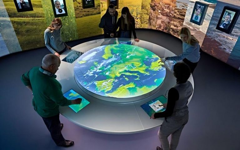 Round Interactive Touch Table - Interactive Touch Table Terminal