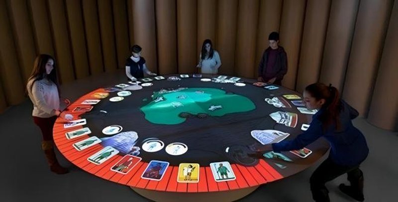 Round Interactive Touch Table - Interactive Touch Table Terminal