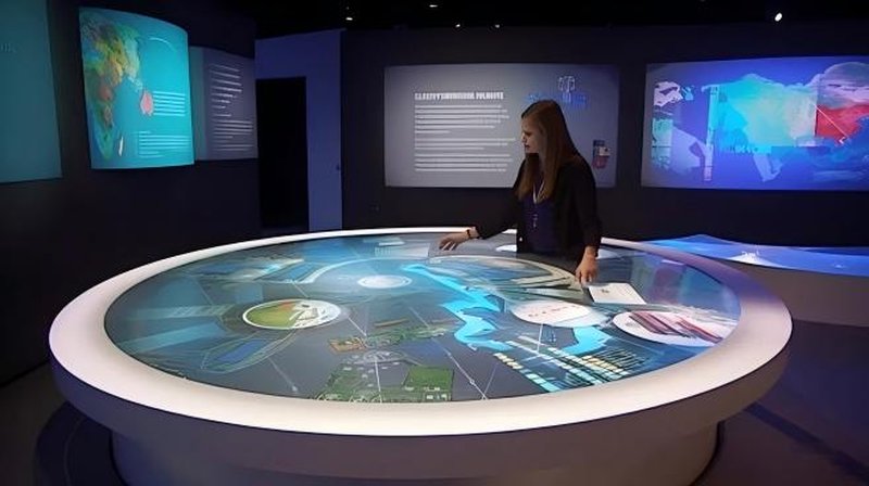 Round Interactive Touch Table - Interactive Touch Table Terminal